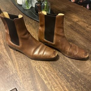 Christian Louboutin brown leather chelsea boot